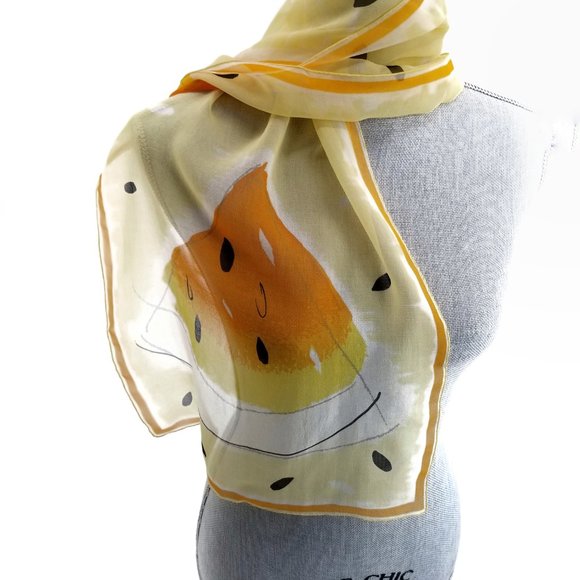 Vintage Vera Silk Scarf Candy Corn Theme - Picture 6 of 10